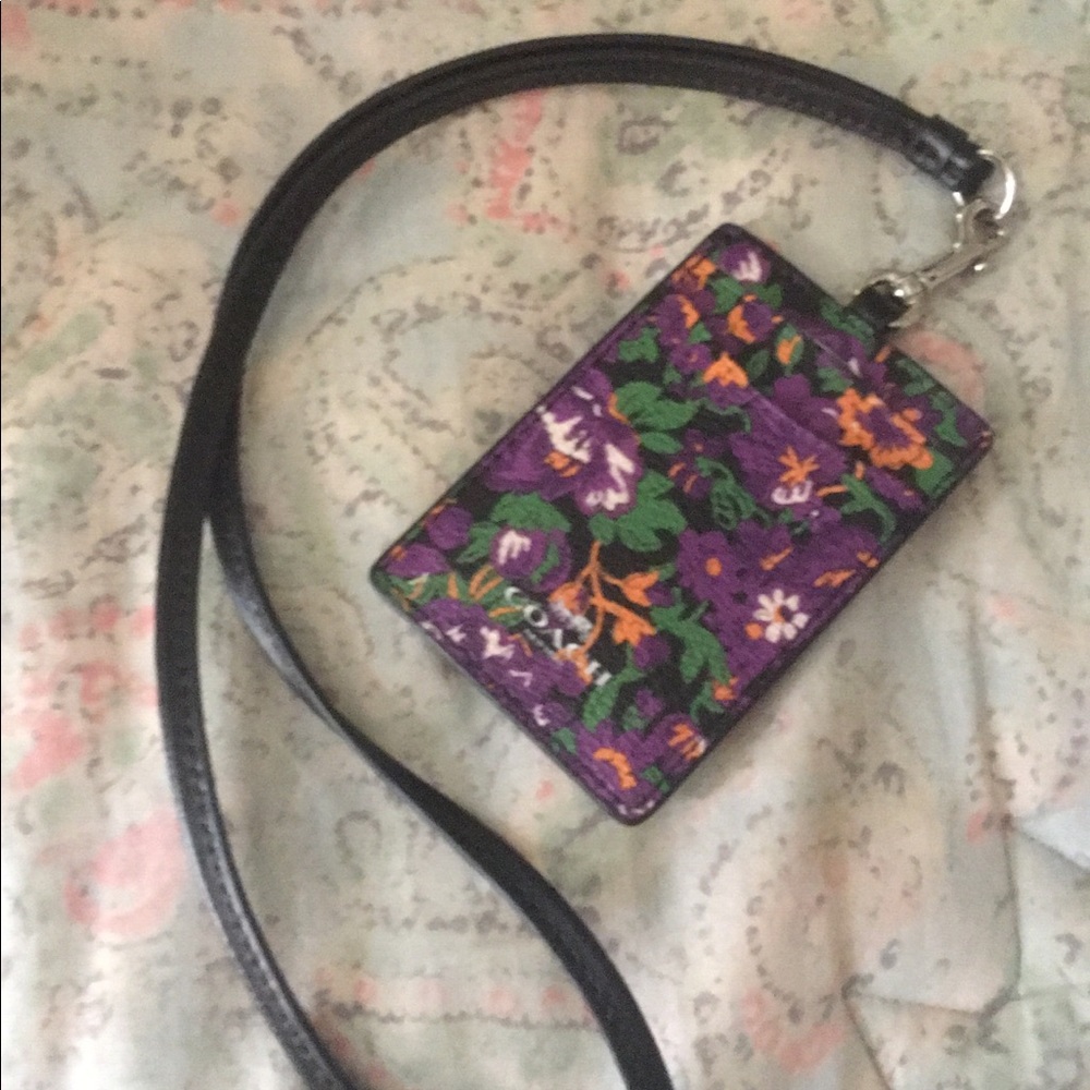 Coach badge id holder lanyard